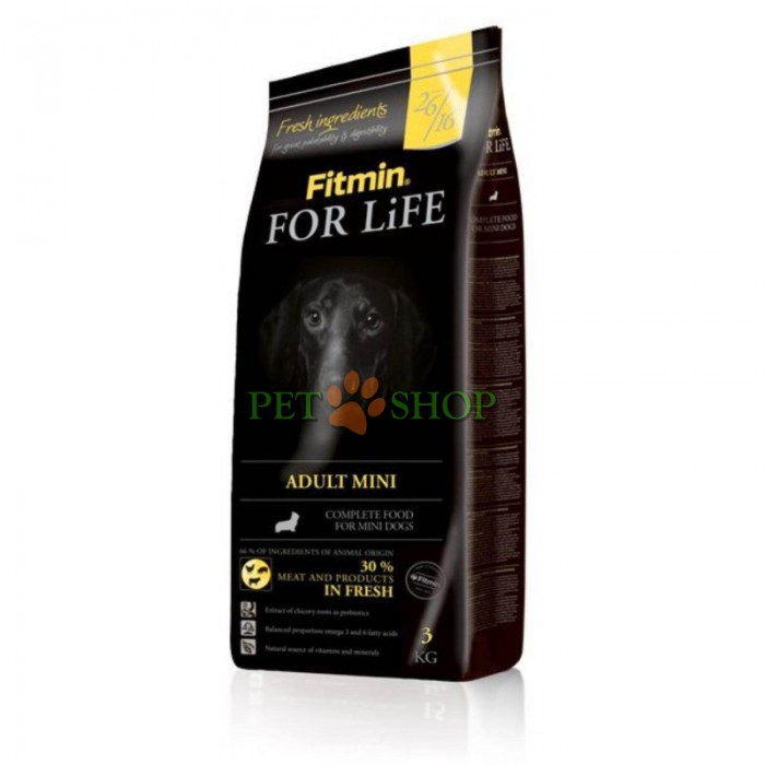 <p><strong>Fitmin For Life Adult Mini - Aceasta este o hrana completa de clasa premium pentru caini adulti de rase mici.</strong></p>