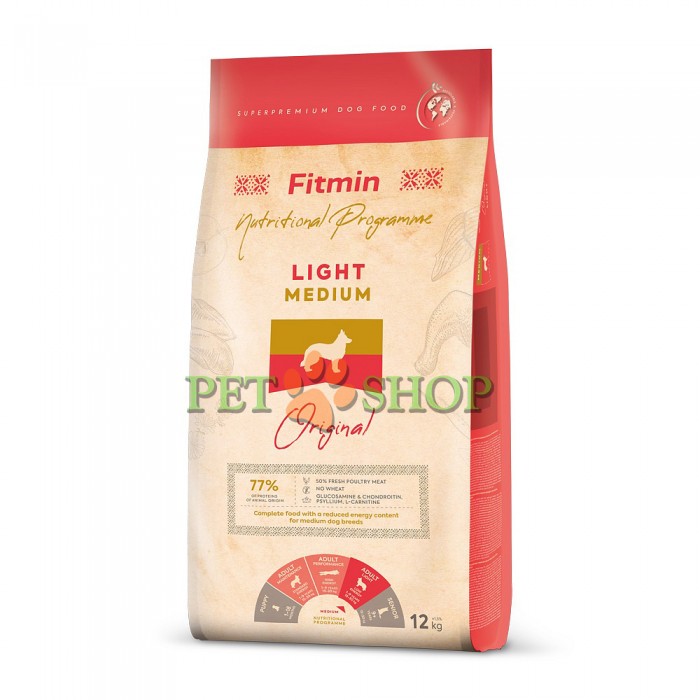 <p><strong>Fitmin Medium Light – hrana completă pentru câini adulți din rasele mijlocii cu energie redusa.</strong></p>