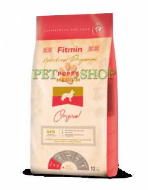 <p><strong>Fitmin Medium Puppy – предназначен специально для повседневного кормления щенков средних пород (вес которых во взрослом возрасте составляет от 13 до 35 кг) от 2 до 12 месяцев.</strong></p>