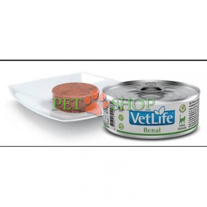 <p><strong>Farmina Vet Life Cat Renal -&nbsp;</strong>полнорационный диетический влажный корм для кошек, разработанный для поддержки функций почек при хронической почечной недостаточности и в качестве вспомогательной терапии при застойной сердечной недостаточности. Благодаря снижению содержания фосфора и ограниченному количеству высококачественного белка корм помогает уменьшить нагрузку на почки и улучшить самочувствие животного.</p>