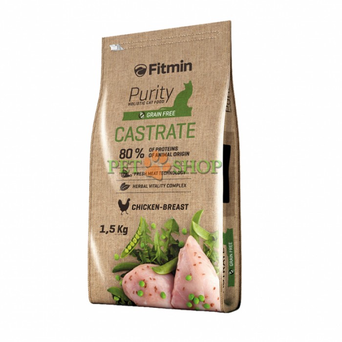 <p><strong>Fitmin Purity Castrate - este hrană completă, holistică pentru pisici adulte sterilizate.</strong></p>