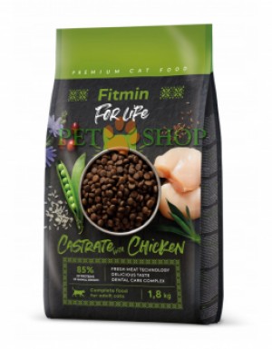 <p><strong>Fitmin For Life Castrate Chicken - Полнорационный корм для кастрированных взрослых кошек со свежим мясом птицы.</strong></p>