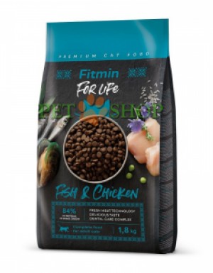 <p><strong>Fitmin For Life Adult Fish and Chicken - Полнорационный корм для взрослых кошек с мясом свежей рыбы.</strong></p>