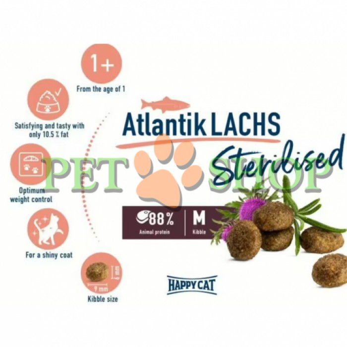 <p><strong> Happy Cat Sterilised Weide-Lamm pentru pisici sterilizate cu pui și somon 1 kg</strong></p>