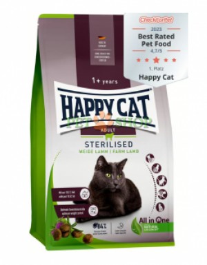 <p><strong> Happy Cat Sterilised Weide-Lamm pentru pisici sterilizate cu pui și miel 1 kg la cantar</strong></p>