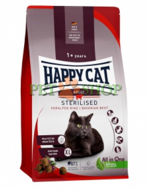 <p><strong> Happy Cat Sterilised Voralpen-Rind pentru pisici sterilizate cu pui și carne de vită</strong><strong> 10 kg</strong></p>