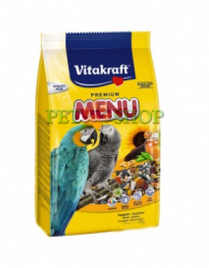 <p><strong>Повседневный корм Vitakraft Ара Меню для крупных попугаев (жако, ара). Обогащен витаминами А, D3, С, В2. Содержит мед, глюкозу, минеральные вещества, растительные масла и жиры.</strong></p>