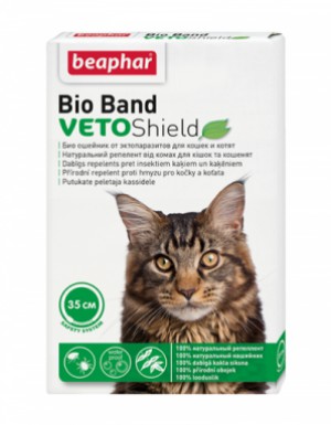 <p><strong>Биоошейник VETO Shield Bio Band от эктопаразитов для кошек и котят, зеленый 65 см.</strong></p>