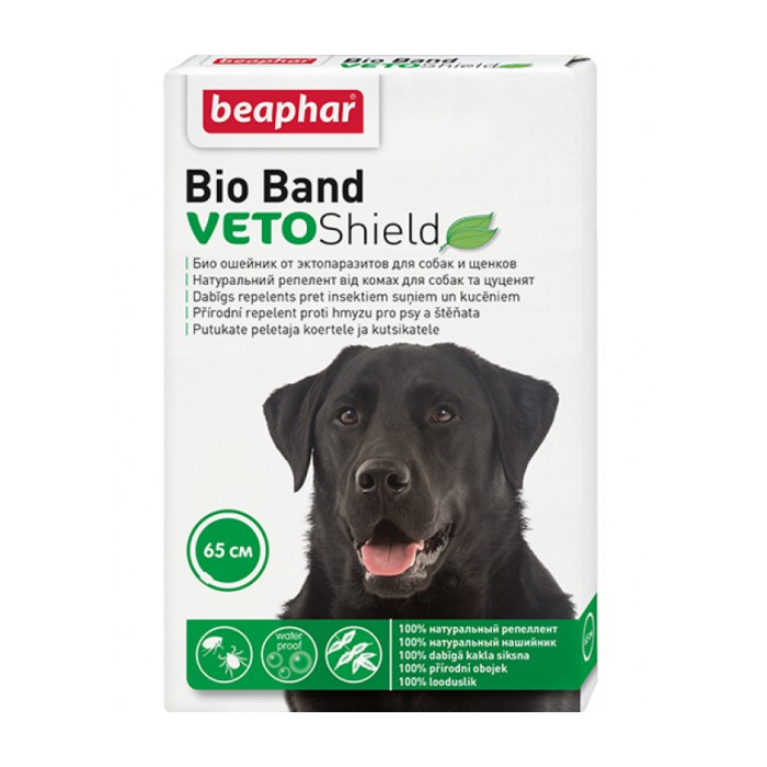 <p><strong>Биоошейник VETO Shield Bio Band от эктопаразитов для собак и щенков, зеленый 65 см.</strong></p>