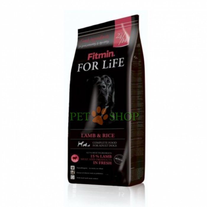<p><strong>Fitmin For Life Adult Lamb & Rice – полнорационный корм для взрослых собак всех пород с ягненком и рисом.</strong></p>