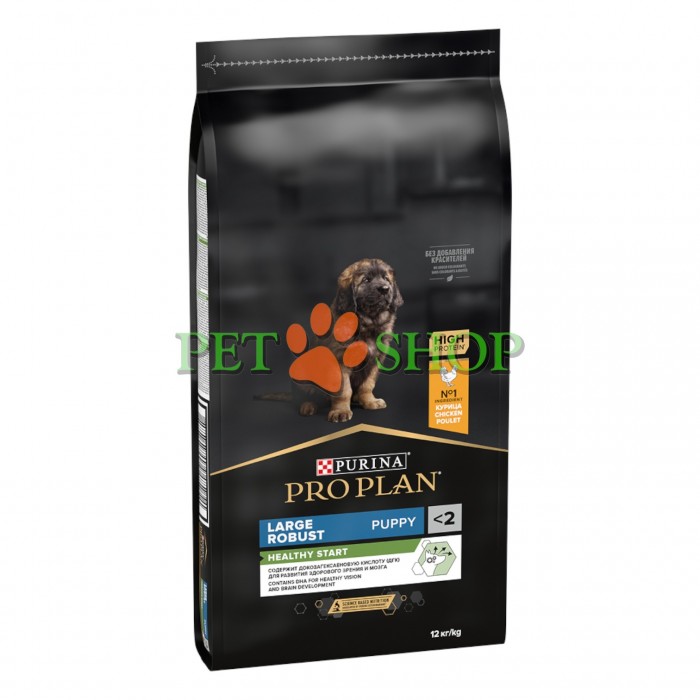 <p>Hrană uscată completă <strong>Purina Pro Plan Large Robust Puppy</strong> pentru căței de talie mare cu constituție robustă, cu pui &ndash; potrivită și pentru femele gestante și &icirc;n perioada de lactație.</p>