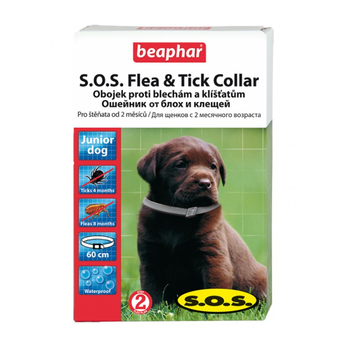 <p><strong>Ошейник S.O.S. Flea & Tick Collar от блох и клещей для щенков, белый 60 см.</strong></p>