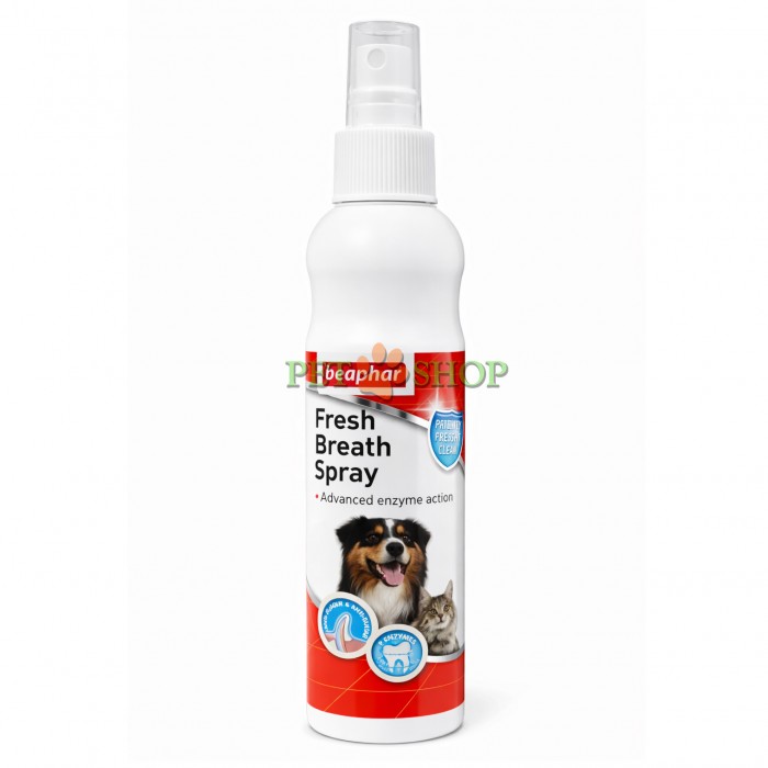 <p><strong>Спрей Fresh Breath Spray для чистки зубов и свежего дыхания у кошек и собак 150 ml</strong></p>