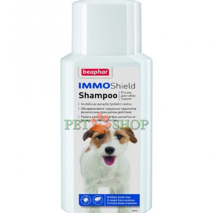 <p>Шампунь от паразитов для собак всех пород старше 12 недель. Обездвиживает блох, клещей, комаров, вшей, песчаных мух, и других насекомых путем физического действия, при этом оздоравливая и успокаивая кожу питомца.</p>