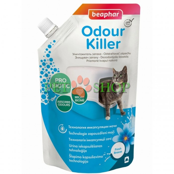 <p><strong>Уничтожитель запаха Odour Killer Beaphar &mdash; устраняет неприятный запах кошачьих туалетов.</strong></p>