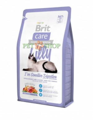<p><strong>Беззерновой Сухой корм Brit Care Cat Lilly Sensitive Digestion для кошек с чувствительным пищеварением, с лососем и ягненком, 2 кг</strong></p>