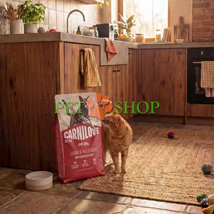 <p><strong>Carnilove LAMB,&nbsp;WILD BOAR Sterilised Cats - Карнилав беззерновой корм для стерилизованных кошек и котов (ягненок/дикий кабан).&nbsp;Свежее мясо и субпродукты&nbsp;-&nbsp;Без куриного мяса и жира&nbsp;-&nbsp;Беззерновой.</strong></p>