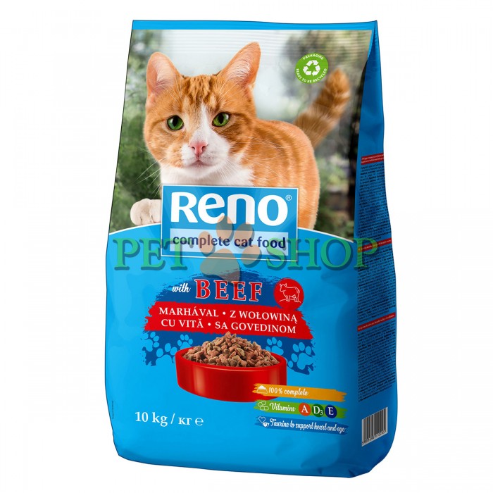<p><strong>Сухой корм для кошек Reno со вкусом говядины 10 кг</strong></p>