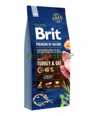 <p><strong>Brit Premium by Nature Light - Сухой корм с индейкой и овсом для собак всех пород с лишним весом 15 кг</strong></p>