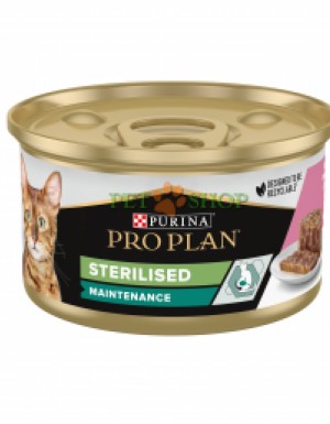 <p><strong>PRO PLAN Sterilised (банка) Влажный корм для кошек после стерилизации кусочки в паштете с тунцом и лососем</strong></p>