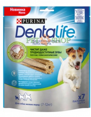 <p><strong>Лакомство Purina DentaLife — жевательные лакомства для собак, очищают даже труднодоступные задние зубы, которые наиболее подвержены образованию зубного камня и зубного налета, 115 грамм, 7 палочек в упаковке.</strong></p>