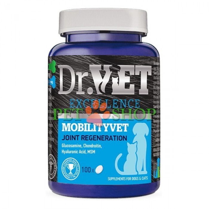<p><strong>Dr. Vet MobilityVet&nbsp;- пищевая добавка для собак и кошек, для поддержания метаболических процессов в суставах</strong></p>