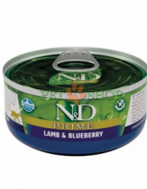 <p><strong>Farmina ND Cat Prime Lamb, Blueberry влажный беззерновой корм для взрослых кошек с ягненком и черникой - 70 гр</strong></p>