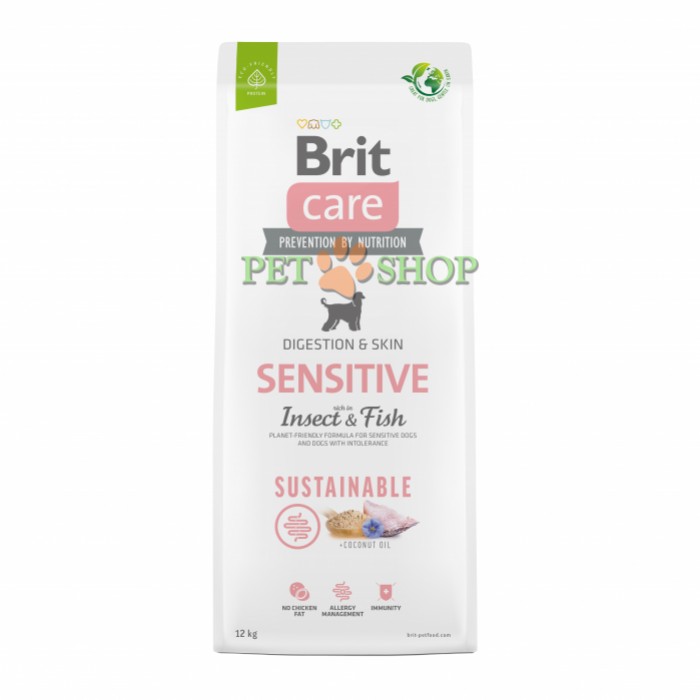 <p><strong>Brit Care Sustainable Sensitive Fish & Insect — Гипоаллергенный беззерновой корм с насекомыми для взрослых собак всех пород с чувствительным пищеварением и требовательной кожей и шерстью, 12 КГ</strong></p>