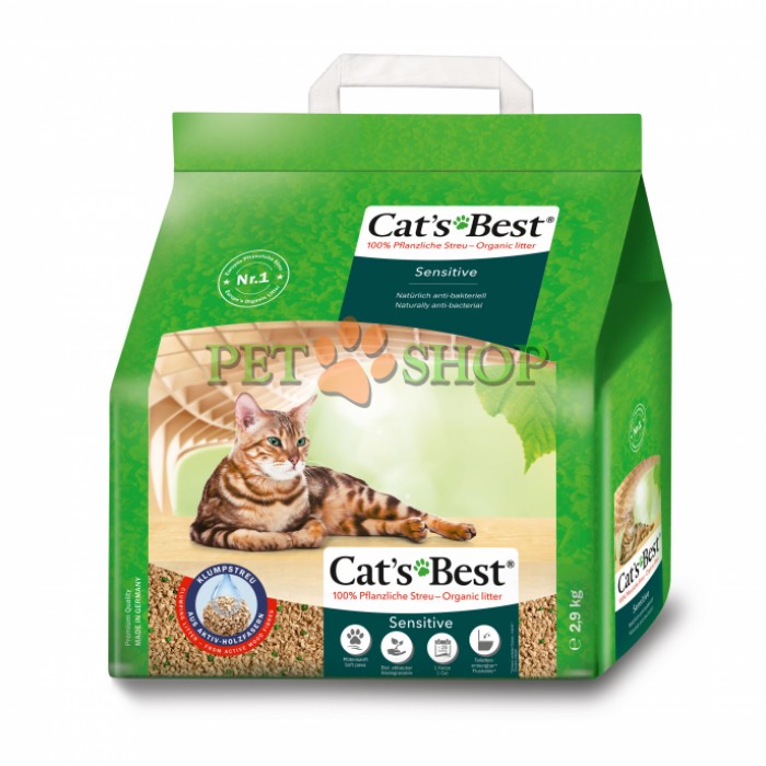 <p><strong>Наполнитель Cats Best Sensitive 8л - 2,9 кг. Древесный комкующийся для чувствительных кошек и котят.</strong></p>