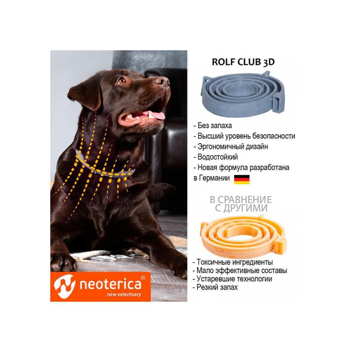 <p><strong>Rolf Club 3D Ошейник от Клещей и Блох для Средних Собак, Ошейник 65 см</strong></p>