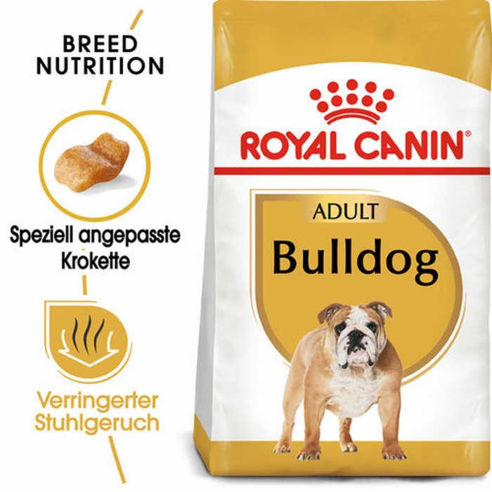 <p><strong>Бульдог: сухой корм для взрослых собак с 12-месячного возраста. Благодаря адаптированной формуле Bulldog Adult поддерживает здоровье кожи, суставов и мышц. Продуманная форма крокет облегчает пищеварение и снижает риск метеоризма.</strong></p>