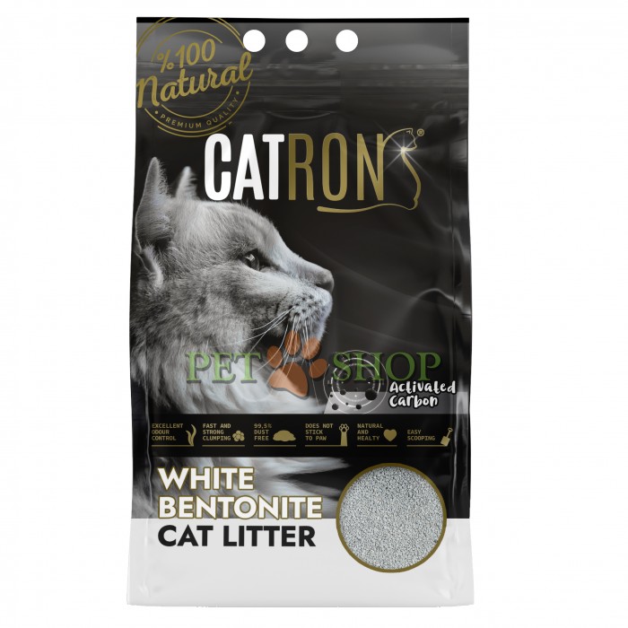 <p><strong>Așternut pentru pisici din bentonită albă de înaltă calitate parfumat cu adaos de cărbune activ.</strong></p>

<p><strong>100% natural și inofensiv, 99% fara praf, 0% mirosuri, Ultra absorbant \ Intarire instantanee \ Calitate ultra premium \ Consum economic</strong></p>