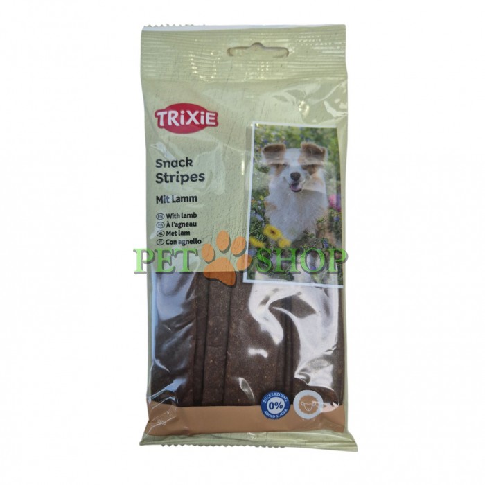 <p><strong>Натуральное лакомство для собак в виде жевательных палочек с мясом ягненка. Вкусное и полезное дополнение к основному рациону вашего любимца. Лакомство для собак Trixie Stripes также можно использовать как поощрение во время дрессировки.</strong></p>