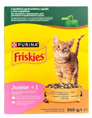 <p><strong>Cухой корм Friskies для котят с курицей, молоком и овощами 300 гр</strong></p>