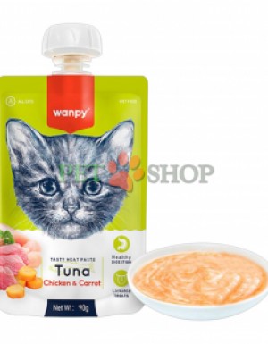<p><strong>WANPY Мясная паста с тунцом&nbsp;для кошек, 90гр</strong></p>