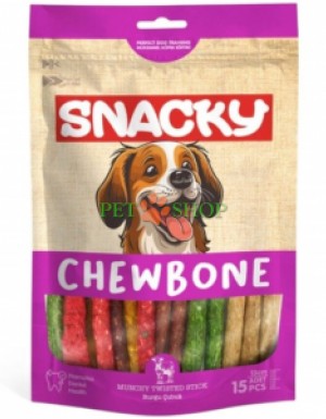 <p><strong>Snacky&nbsp;жевательные палочки для собак</strong> - в упаковке 15 шт., размер 13 см.</p>