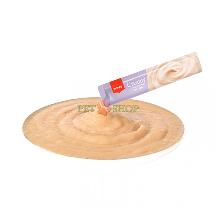 <p><strong>Аппетитное лакомство с кремовой текстурой на основе тунца&nbsp;и краба для взрослых кошек и котят старше 3 месяцев, 25 шт по 14 грамм (1 пакетик)</strong></p>