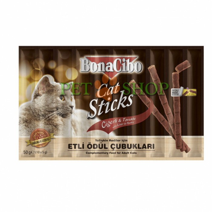 <p><strong>Лакомые палочки для взрослых кошек Bonacibo Cat Sticks 5 грамм 1 палочка</strong></p>