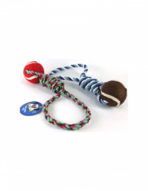 <p><strong>Веревочная игрушка с мячом, разные цвета</strong></p>