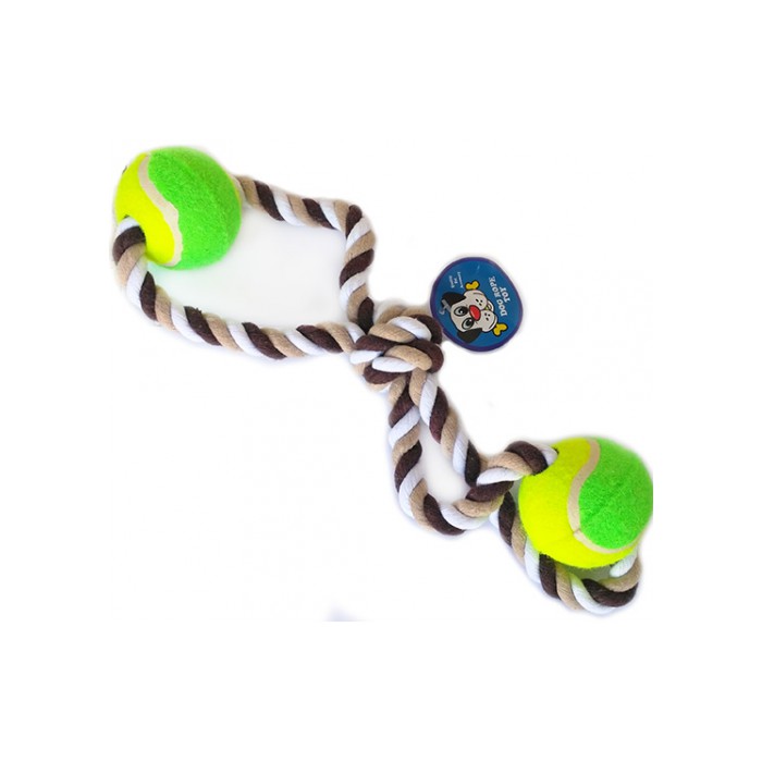 <p><strong>Веревочная игрушка с двумя мячами, диаметр - 6 см, длина - 40 см</strong></p>