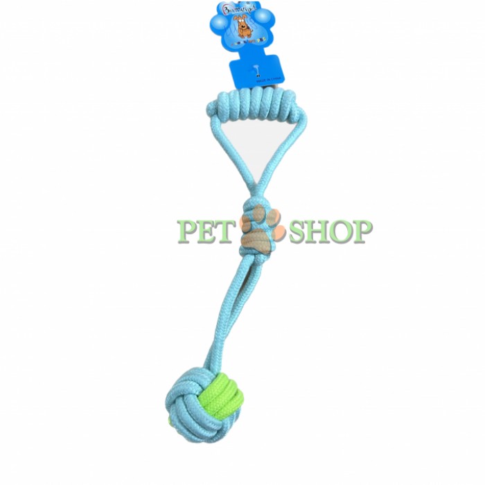 <p><strong>Игрушка веревочная с плетеным мячом, 29 см, разные цвета</strong></p>