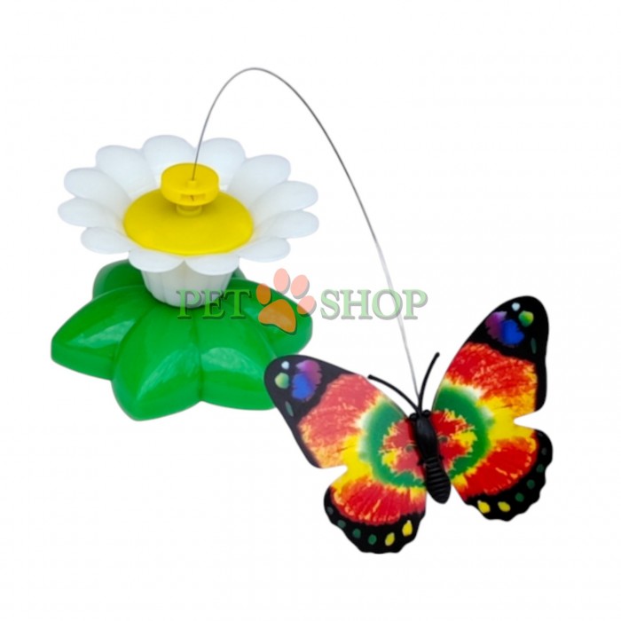 <p>Jucărie interactivă rotativă pentru pisici &bdquo;Margaretă cu fluture&rdquo;. Diametrul florii este de 8 cm, &icirc;nălțimea de 5,5 cm.</p>