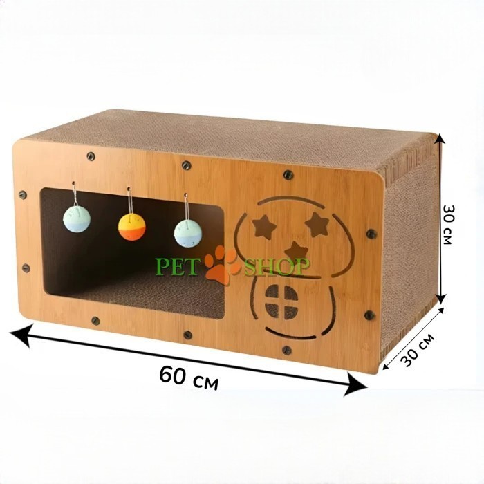 <p>Zg&acirc;rietor din carton pentru pisici, &icirc;n formă de căsuță radio, 60*30*30 cm.</p>