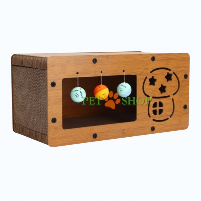 <p>Zg&acirc;rietor din carton pentru pisici, &icirc;n formă de căsuță radio, 60*30*30 cm.</p>