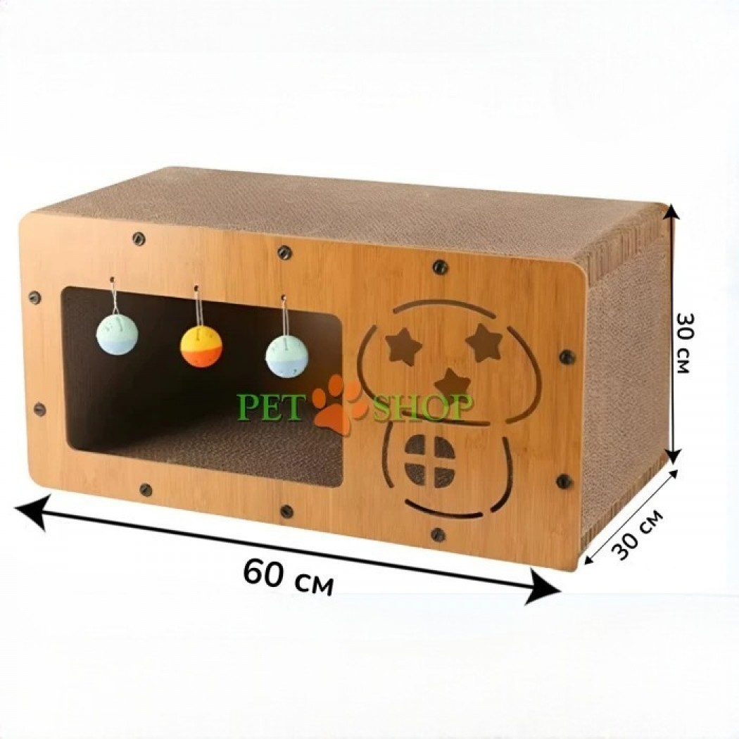 <p>Zg&acirc;rietor din carton pentru pisici, &icirc;n formă de căsuță radio, 60*30*30 cm.</p>