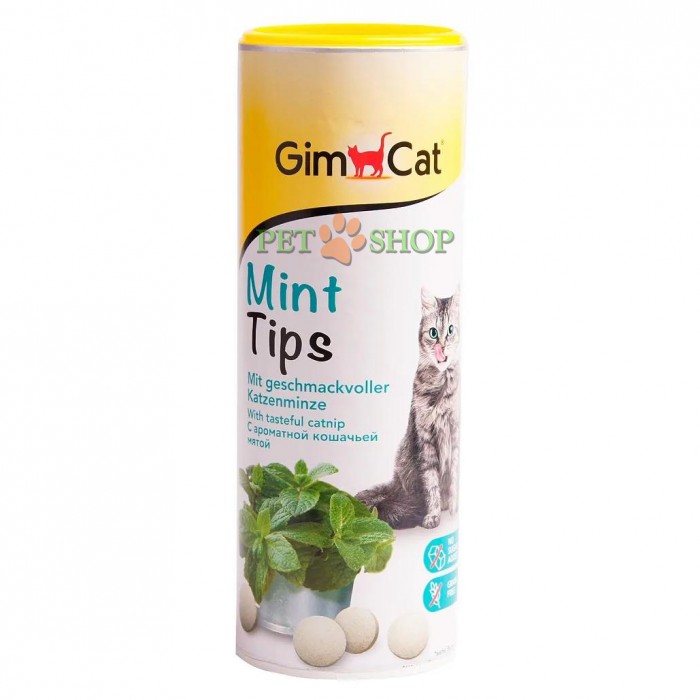 <p><strong>Витаминизированное лакомство для кошек GimCat Mint Tips с кошачьей мятой и витамином D</strong></p>