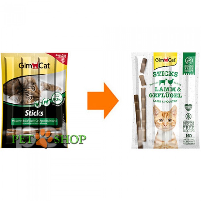 <p><strong>Мясные палочки для кошек Gimcat - стикс со вкусом ягненка и птицы, 4 палочки по 5 грамм</strong></p>