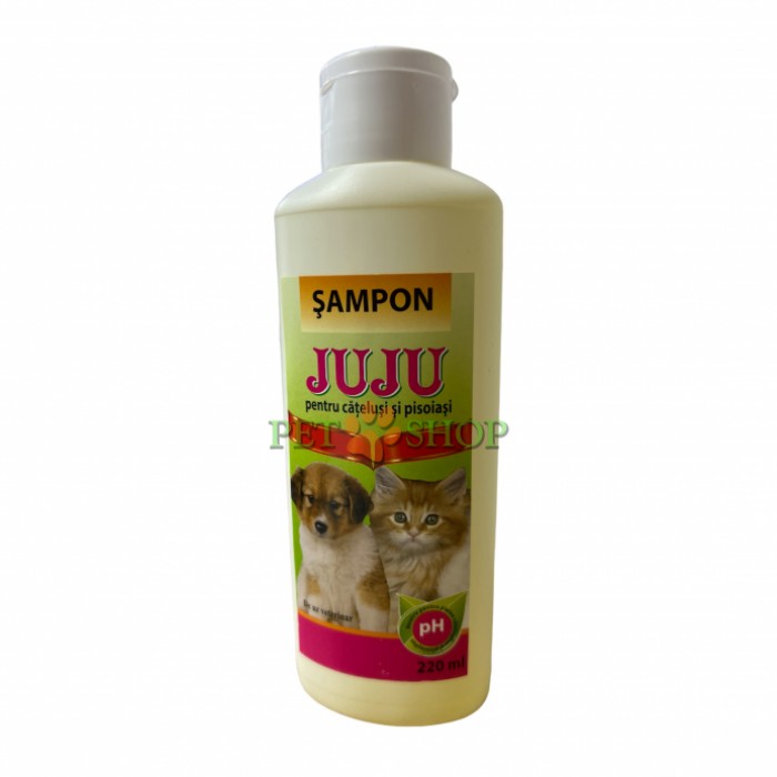 <p><strong>Șampon Juju 250 ml pentru toate rasele de cățeluși și pisoiași.</strong></p>