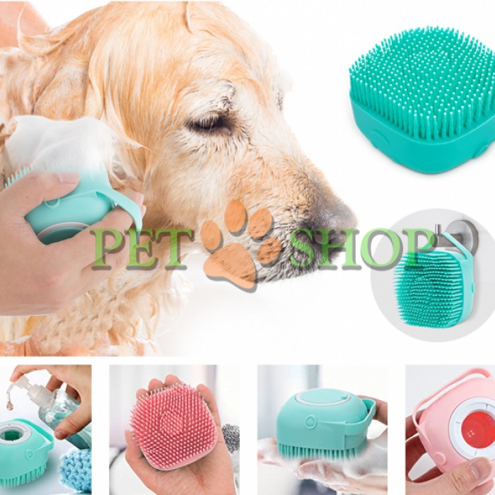 <p><strong>Массажная щетка силиконовая с диспенсером для шампуня</strong></p>