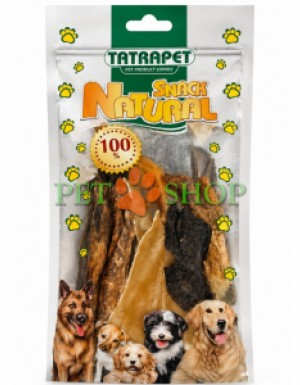 <p><strong>Tatrapet Snack Natural&nbsp;микс из сушеных мясных лакомств - </strong>сушеное ассорти из субпродуктов&nbsp; из мяса курицы, говядины и свинины.</p>